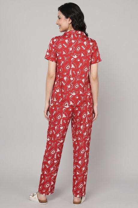 Zivame Satin Pyjama Set - Barbados Cherry — image 4